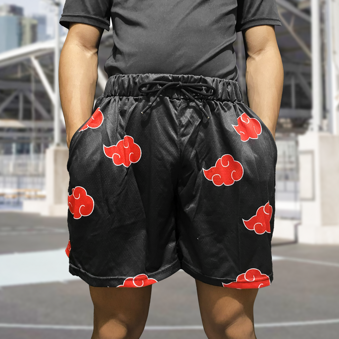 Red Cloud and Violet Gum Mesh Shorts