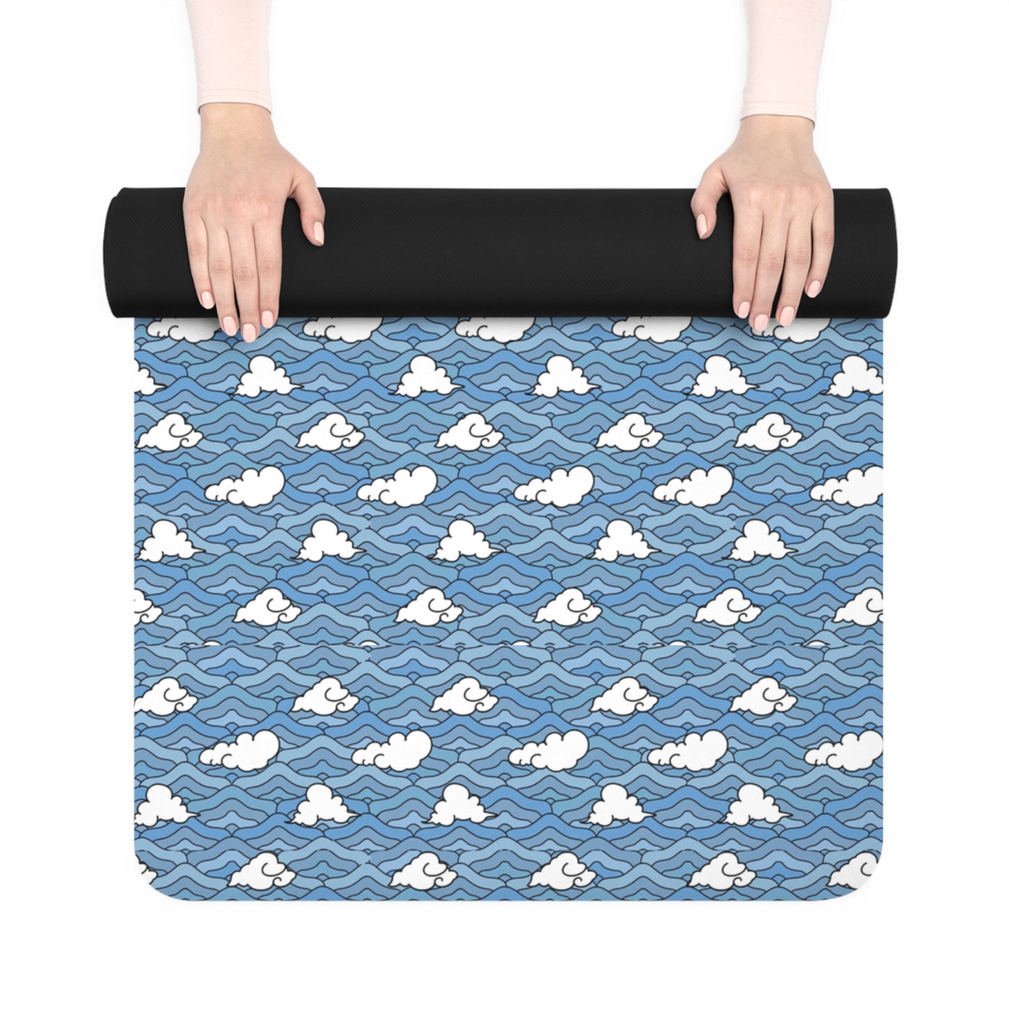 Blue Sakonj Rubber Yoga Mat