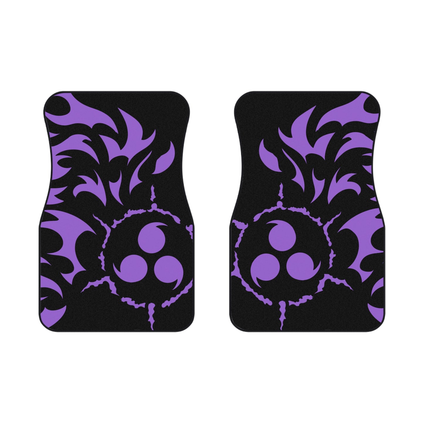 Anime Car Carpet Mat 2pcs Set Black CursedMark
