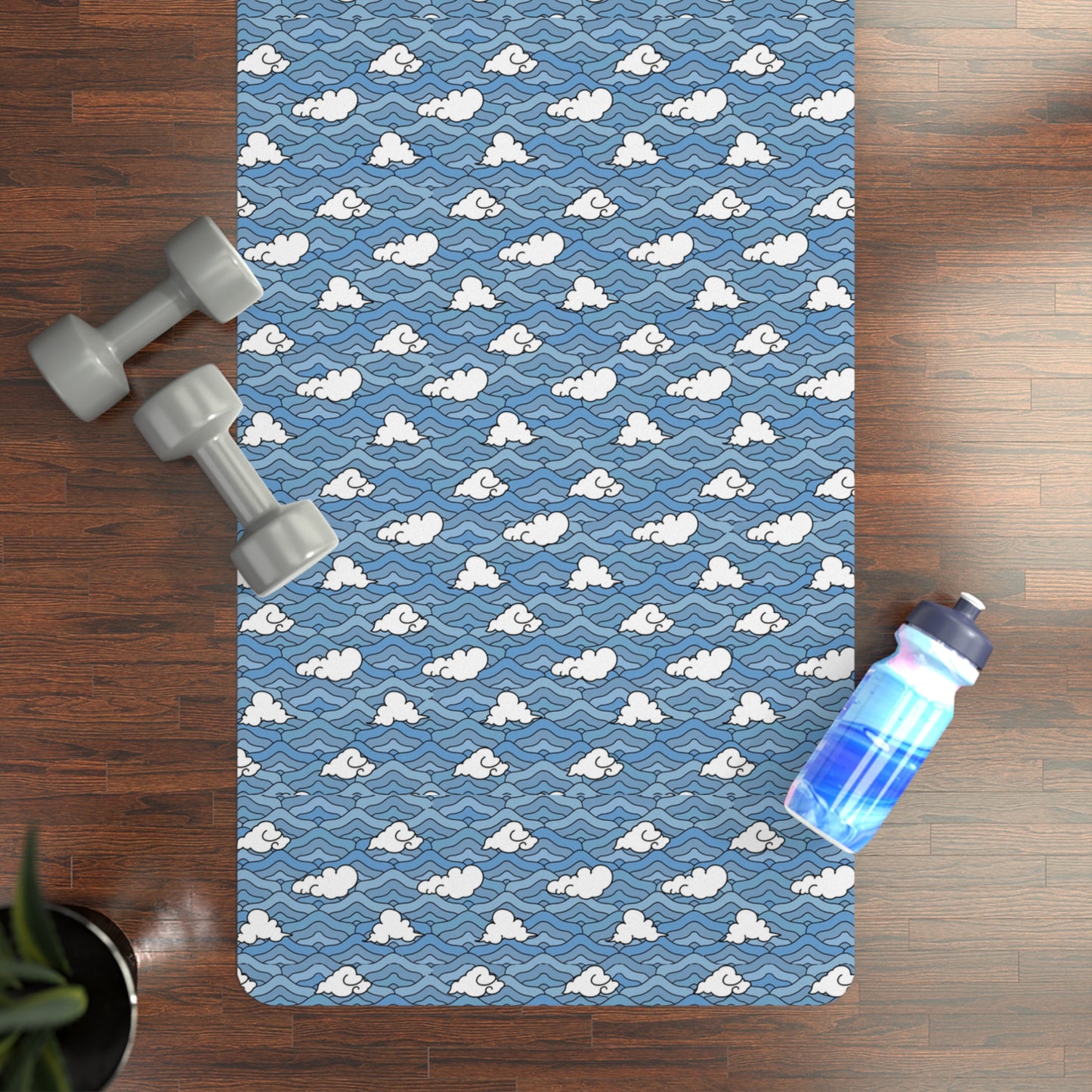 Blue Sakonj Rubber Yoga Mat