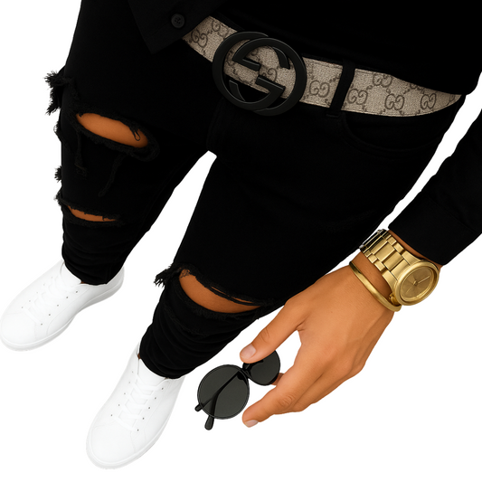 GG with Black buckle design Belt