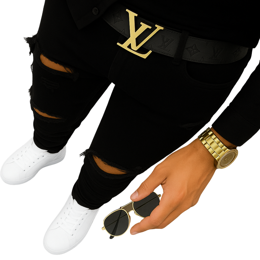 Black on Gold with LLV design Belt