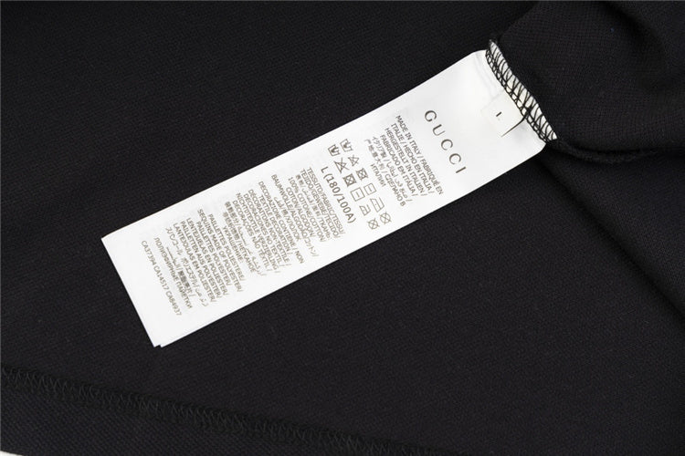 Black w/ Stripes GG Design Polo Shirt