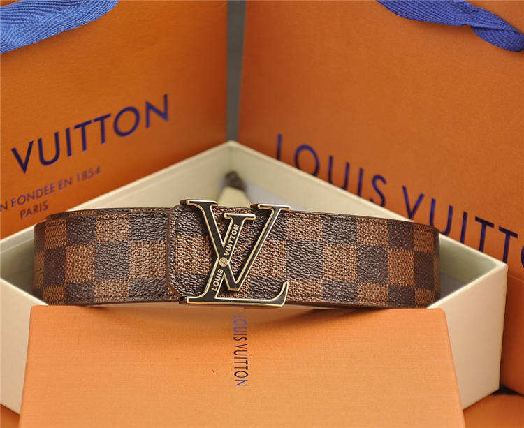 Brown LLV Checkered Design Belt