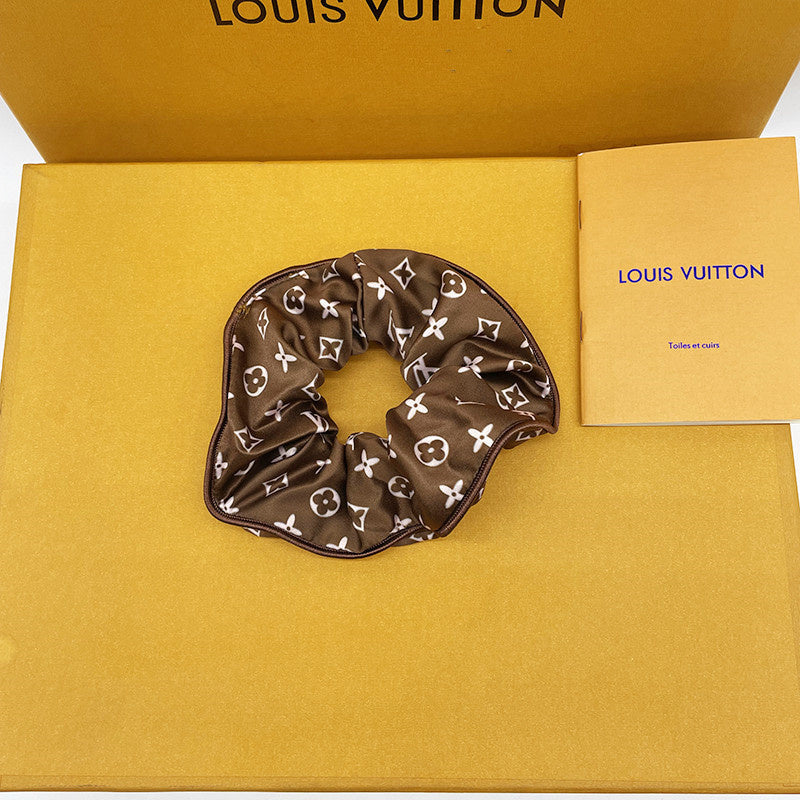 Dark Brown Design Scrunchies