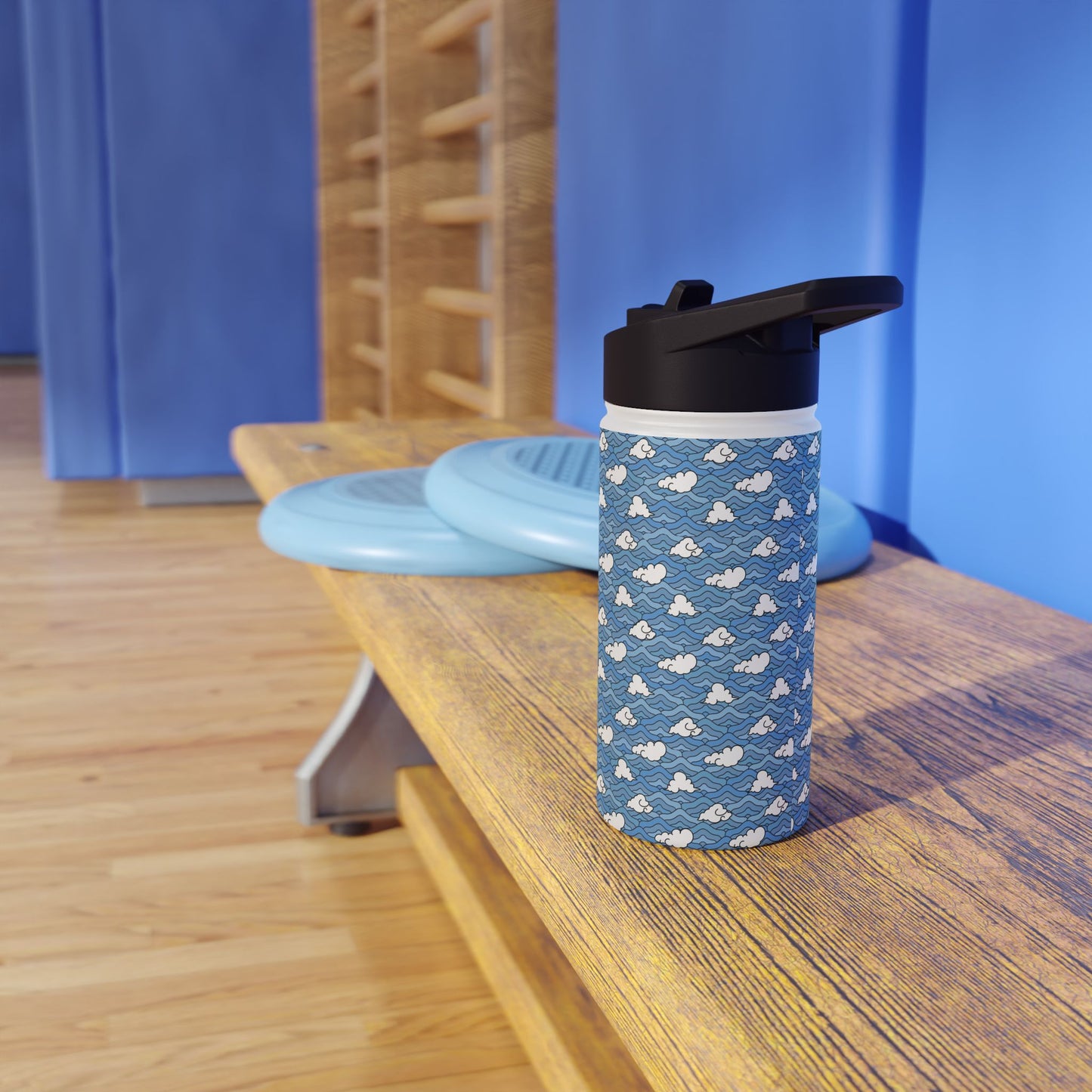 Blue Sakonj Stainless Steel Water Bottle, Standard Lid