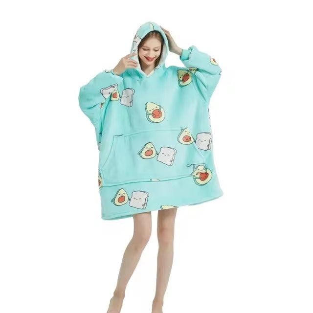 Pre Order Anime Blanket Hoodie Wearable Velvet Fabric