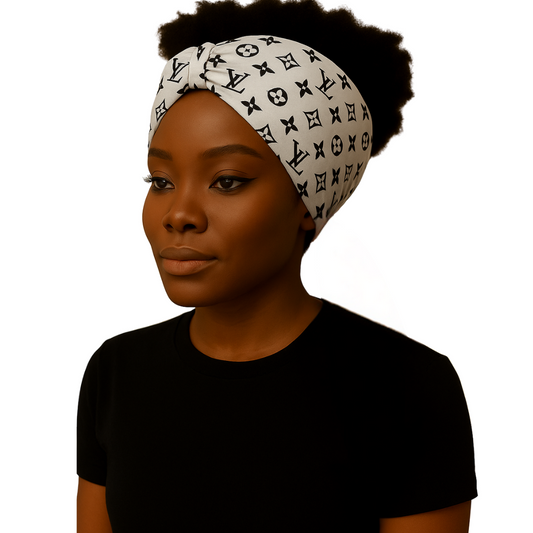White LLV Design Head Scarf
