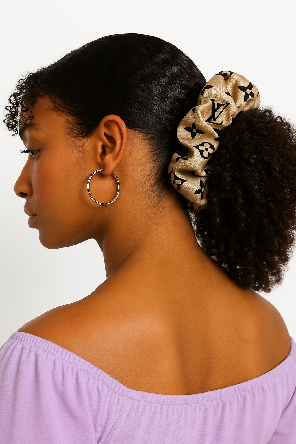 Light Brown Design Scrunchies