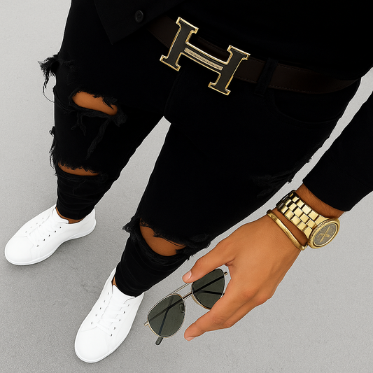 H Buckle Design Belts