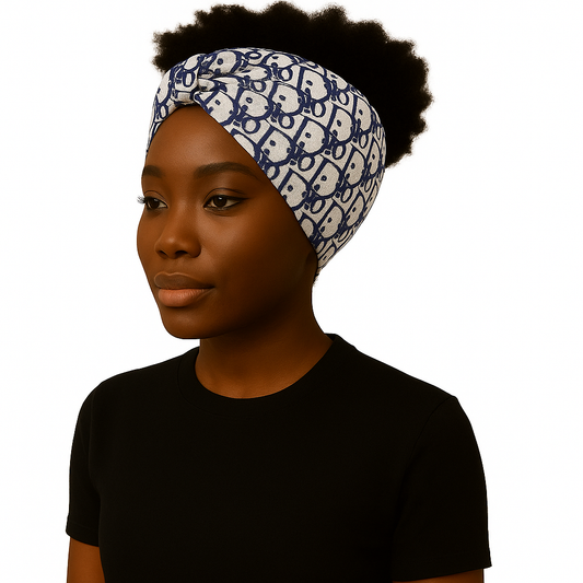 Blue Deo Design Head Scarf
