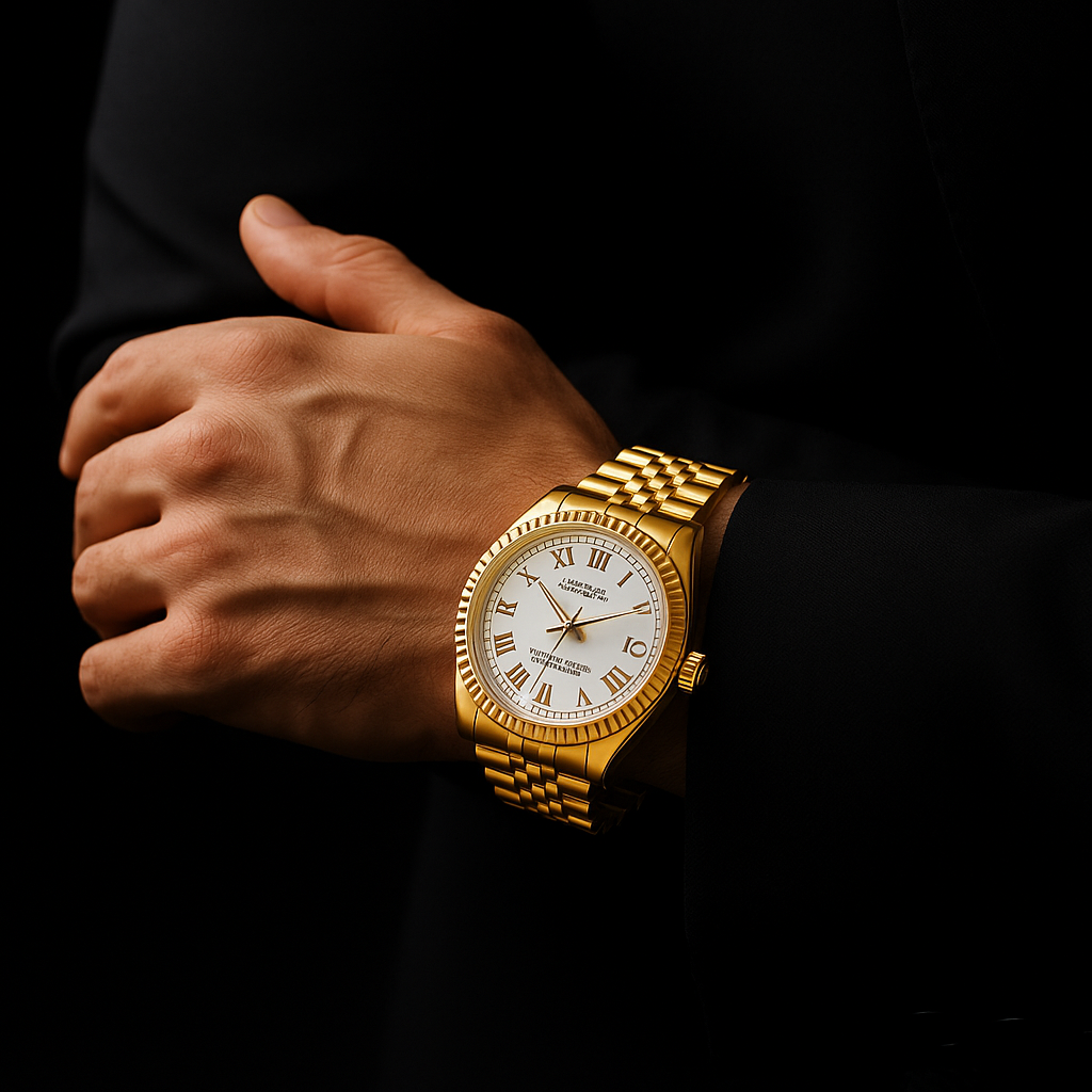 Gold Rlex Design Watch