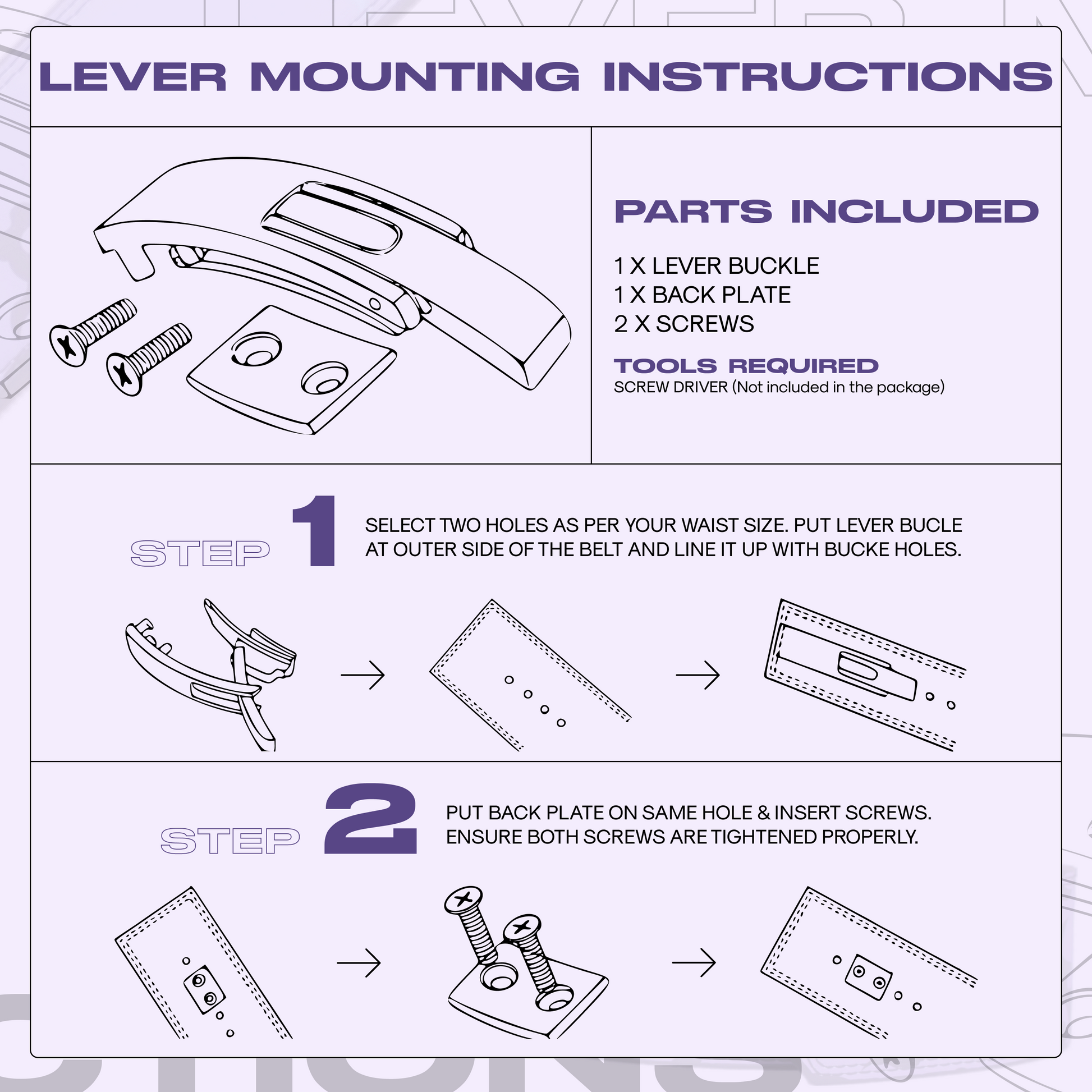 Purple Cursed Mark Anime Lever Belt Crown Limited Supply
