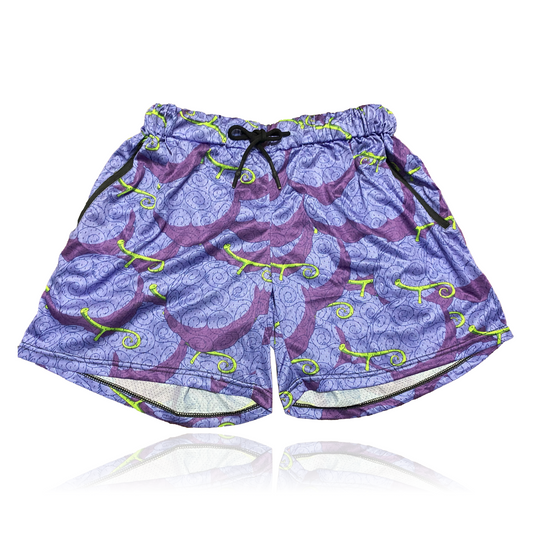 Red Cloud and Violet Gum Mesh Shorts
