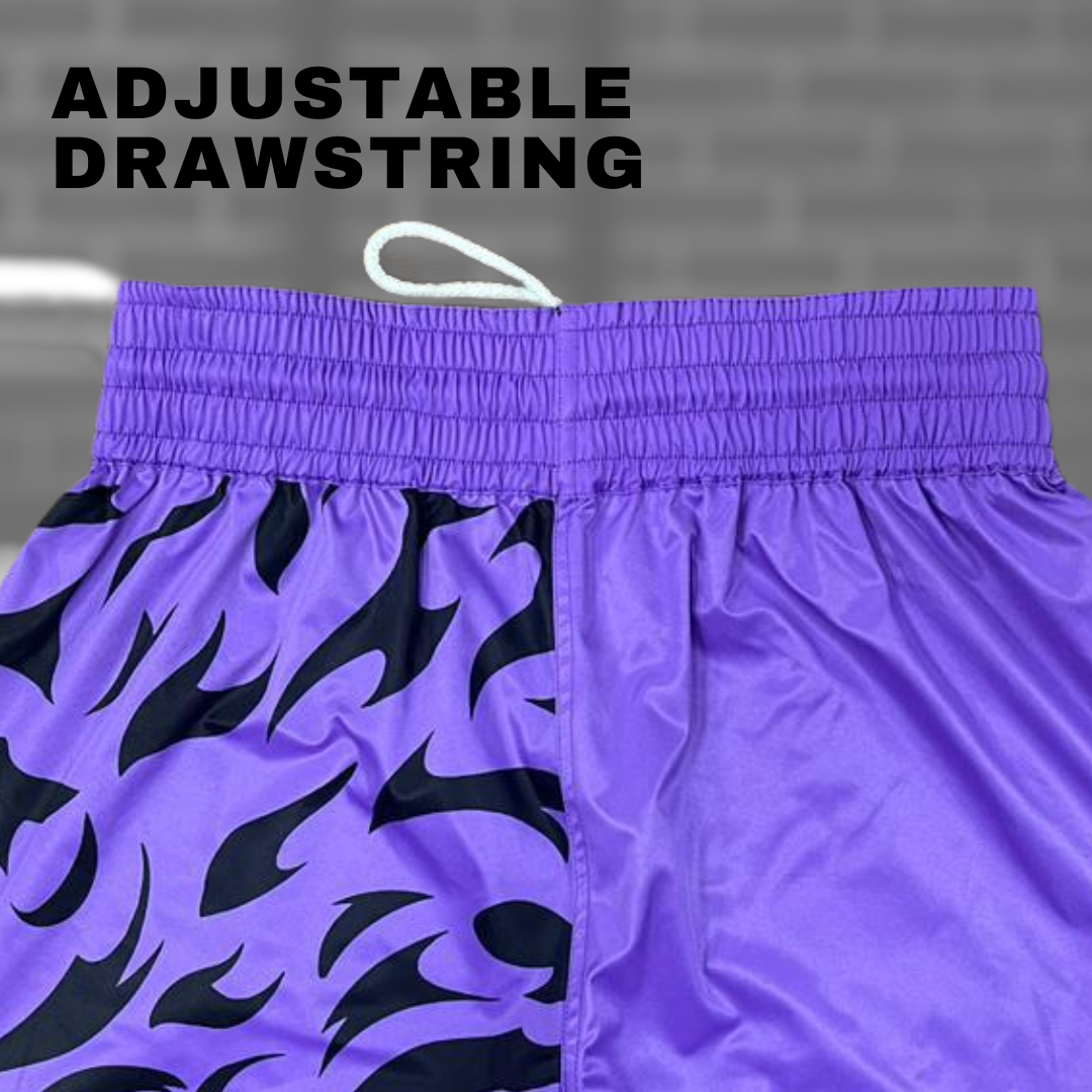 Purple Cursed M Anime Muay Thai Boxing Shorts