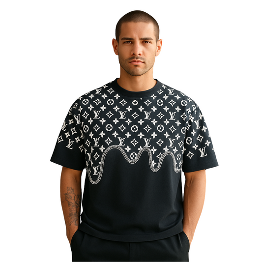 Black LLV with Pattern Design Shirt