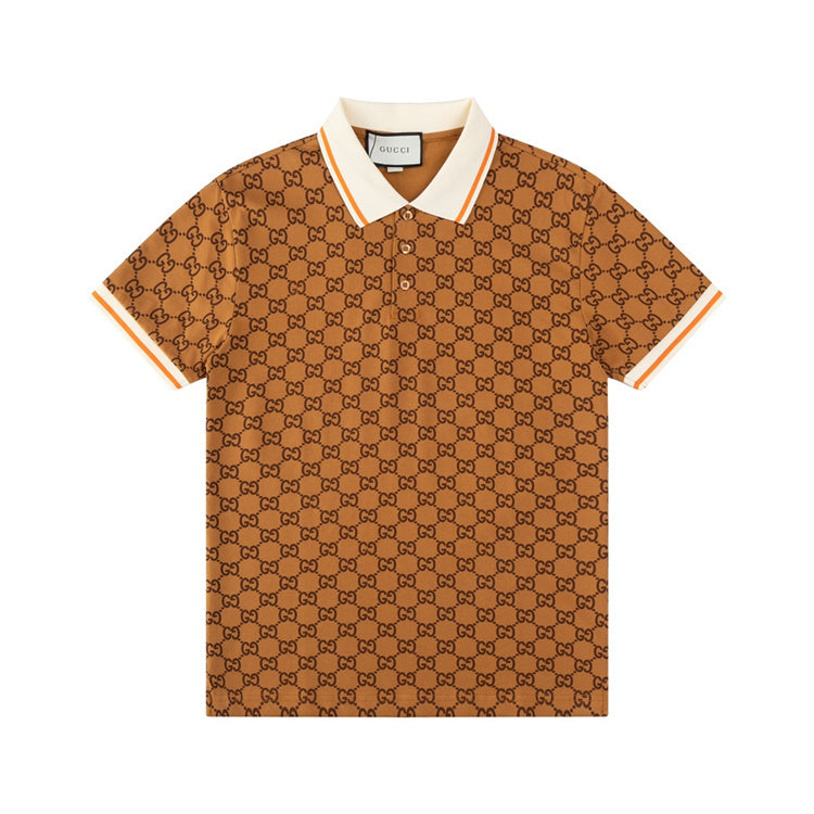 Brown GG Design Polo Shirt