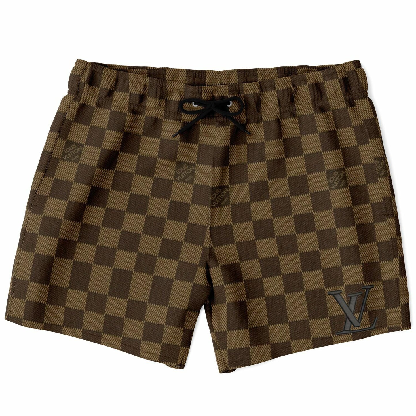 Brown LLV Checkered Design Shorts